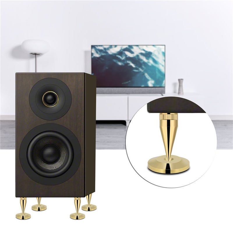 Tihebeyan 8 Pairs Copper Speaker Spike Isolation Stand+Base Pad Shockproof Feet Mat, Speaker Spike Pad Kit for Amplifier, CD DVD Player, Turntable Recorder - Image 5